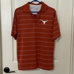 Antigua Men's Texas Longhorns Burnt Orange Striped Polo